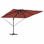 vidaXL Parasol Couleur terre cuite 286 x 285 x 270 cm Aluminium