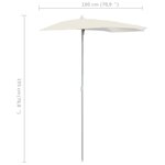vidaXL Demi-parasol de jardin avec mât 180x90 cm Sable
