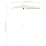 vidaXL Demi-parasol de jardin avec mât 180x90 cm sable
