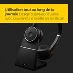 Jabra Evolve 80 UC Casque Supra-auriculaire Stereo Filaire - Casque Optimisé Unified Communications Suppression Active du Bruit