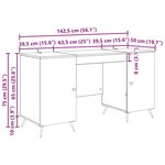 vidaXL Bureau Blanc brillant 142 5 x 50 x 75 cm Bois d'ingénierie