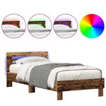 vidaXL Cadre de lit Bois ancien 75 x 190 cm Bois d'ingénierie