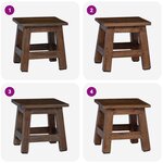 vidaXL Tabouret Naturel 26 x 26 x 26 cm Bois d'Acajou