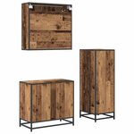 vidaXL Ensemble de mobilier de salle de bain 3 Pièces Bois Ancien