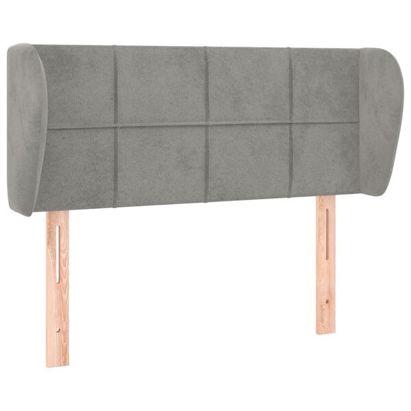 vidaXL Tête de lit avec oreilles Gris clair 93x23x78/88 cm Velours