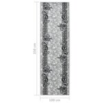 Vidaxl tapis bcf gris 100x350 cm