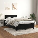 vidaXL Sommier à lattes de lit avec matelas Noir 120x200 cm Velours