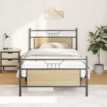 vidaXL Cadre de lit sans matelas chêne sonoma 107x203 cm