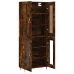 vidaXL Buffet haut Chêne fumé 69 5x34x180 cm Bois d'ingénierie
