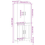 vidaXL Buffet haut Chêne fumé 69 5x34x180 cm Bois d'ingénierie