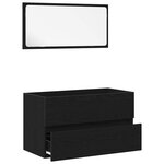 vidaXL Ensemble de meubles de salle de bain 2 Pièces Chêne noir