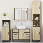 vidaXL Ensemble de meubles de salle de bain 4 Pièces chêne sonoma