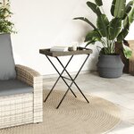 vidaXL Table à plateau pliable gris 65x40x75 cm résine tressée