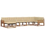 vidaXL Ensemble de canapés d'extérieur 7 pc Naturel et Beige