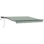vidaXL Auvent Rétractable Vert et blanc 350 x 250 cm tissu