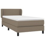 vidaXL Sommier à lattes de lit avec matelas Taupe 100x200 cm Tissu