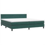 vidaXL Sommier à lattes de lit et matelas et LED vert foncé 180x210cm velours