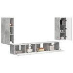 vidaXL Ensemble meuble TV 4 Pièces Gris béton Bois d'ingénierie