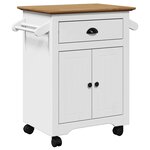 VidaXL Chariot de cuisine BODO blanc et marron 72x45x80 cm