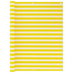 vidaXL Écran de balcon Jaune et blanc 120x500 cm PEHD