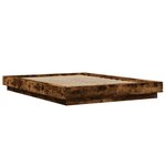 vidaXL Cadre de lit chêne fumé 140x200 cm bois d'ingénierie
