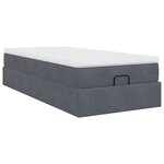 vidaXL Cadre de lit ottoman avec matelas gris foncé 80x200 cm velours