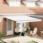 vidaXL Auvent Rétractable with Blanc 400 × 350 cm tissu