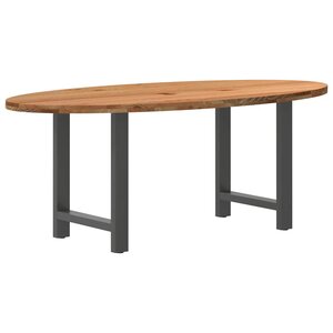 vidaXL Table à manger marron clair bois de chêne massif ovale