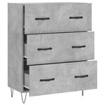 vidaXL Buffet gris béton 69 5x34x90 cm bois d'ingénierie
