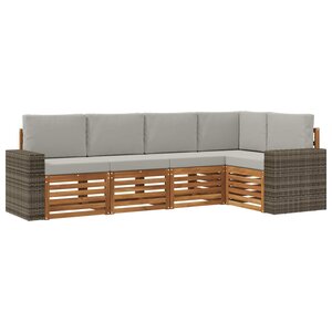 vidaXL Ensemble de canapé d'angle 5 Pièces Naturel et gris clair