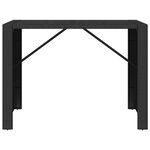 vidaXL Table de bar et dessus en verre noir 145x80x110 cm poly rotin