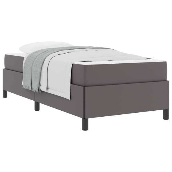 vidaXL Cadre de lit avec matelas Gris 90 x 190 cm tissu
