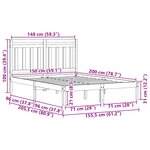 vidaXL Cadre de lit Cire marron 205 5 x 155 5 x 100 cm