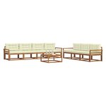 vidaXL Ensemble de canapés d'extérieur 8 Pièces Naturel et Crème