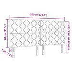 vidaXL Tête de lit LED - Design en blocs de diamants - Noir - 200 cm - Velours