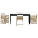 vidaXL Ensemble de salle à manger pour jardin 5 Pièces Beige polyrotin