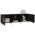 vidaXL Meuble TV Noir 150x30x50 cm Bois d'ingénierie