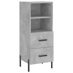 vidaXL Buffet haut Gris béton 34 5x34x180 cm Bois d'ingénierie