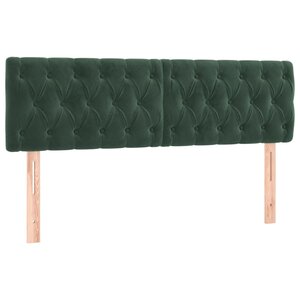 vidaXL Têtes de lit 2 Pièces Vert foncé 72x7x78/88 cm Velours