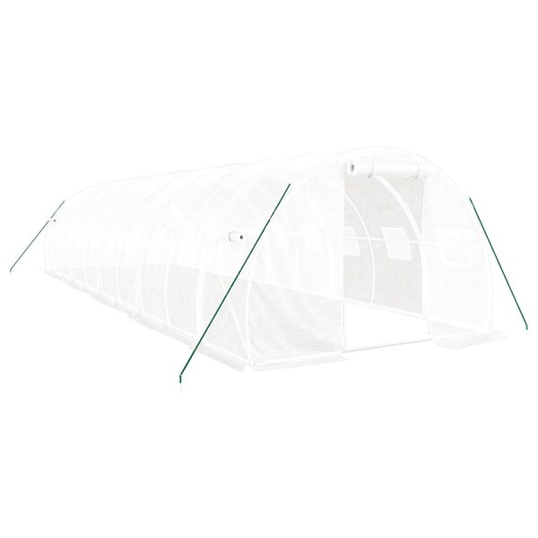 vidaXL Serre avec cadre en acier blanc 30 m² 10x3x2 m