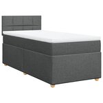 vidaXL Sommier à lattes de lit avec matelas Gris foncé 80x200 cm Tissu