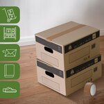 Pack and Move - Lot 20 cartons déménagement stockage S - 36 x 28 x 18 cm - Poignées renforcées - 1 adhésif offert