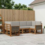 vidaXL Ensemble de canapés d'extérieur 6 Pièces Naturel et gris clair