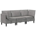 vidaXL Ensemble de meubles pour le salon 3 pc Gris clair Velours