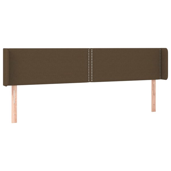 vidaXL Tête de lit avec oreilles Marron Foncé 183x16x78/88 cm Tissu