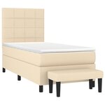vidaXL Sommier à lattes de lit avec matelas Crème 80x200 cm Tissu