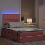 vidaXL Lit avec rangement et LED avec LED Rose 120 x 200 cm Velours