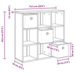 vidaXL Buffet Bois ancien 73 5 x 24 x 69 5 cm