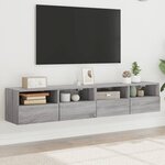 vidaXL Meubles TV muraux 2Pièces sonoma gris 80x30x30cm bois d'ingénierie