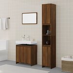 vidaXL Ensemble de meubles de salle de bain 3 Pièces Chêne marron